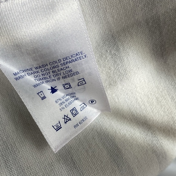 Lands’ End stretchy blue and white chevron  stripe. Knee lengt… - Picture 7 of 7